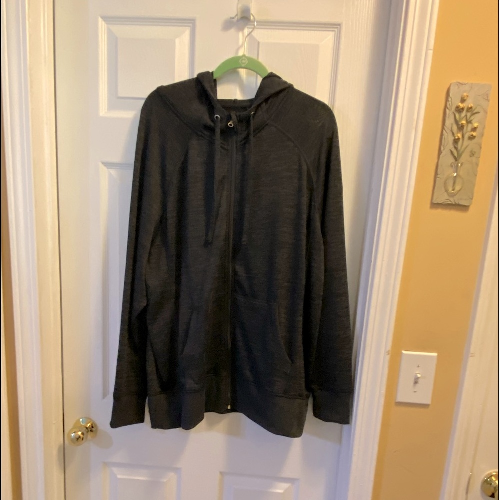 Gray 90 Degree By Reflex plus 3X Hoodie Jacket With Zipper Front & Tunic Length
